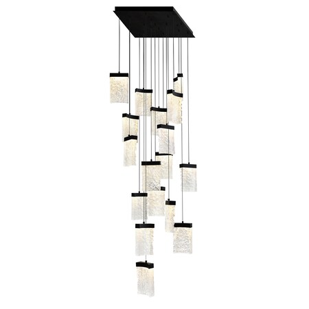Cwi Lighting Lava Integrated LED Black Chandelier 1587P24-17-101